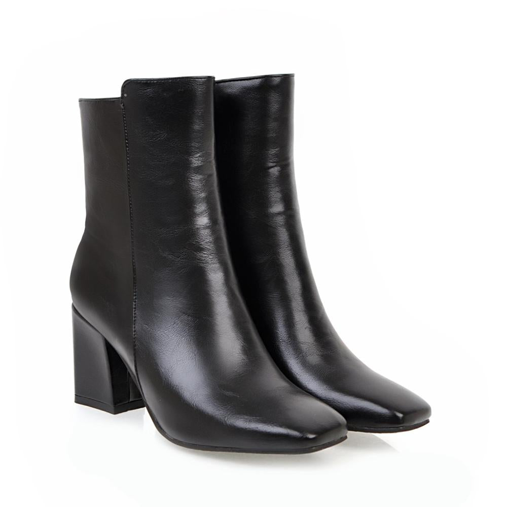 Autumn Women's Short Boots, Stylish Chunky Heels