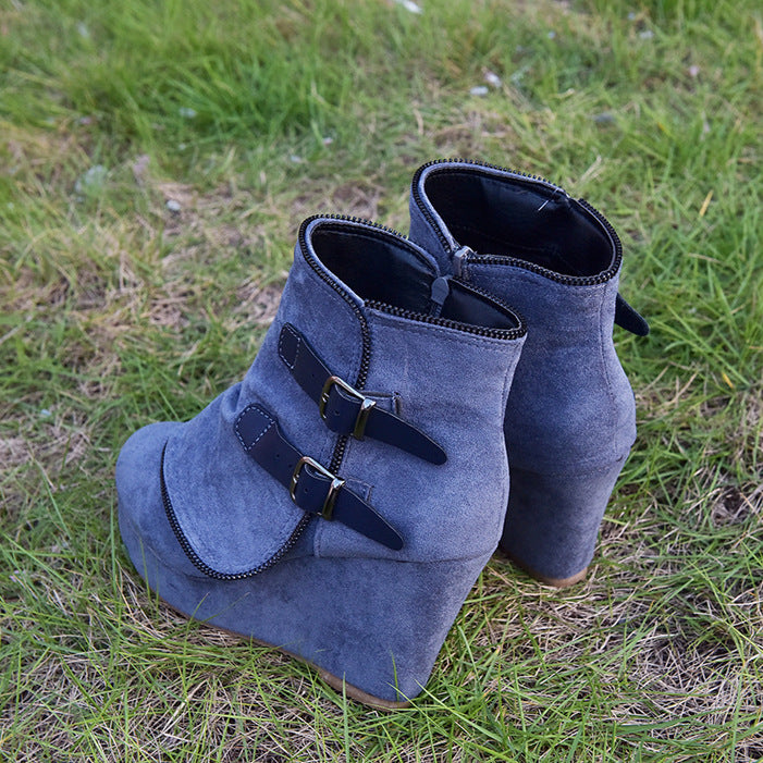Wedge Heel Platform Booties for Women - Winter Style