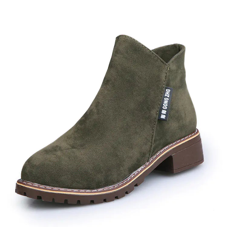 Korean Style Fleece-Lined Martin Boots