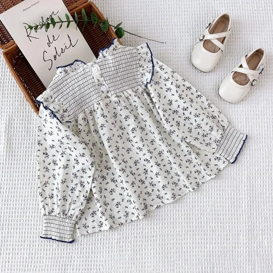 Sweet Cute Baby Girl  Long Sleeved Floral Shirt