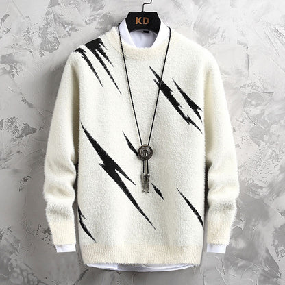 Personalized Jacquard Crew Neck Sweater for Men