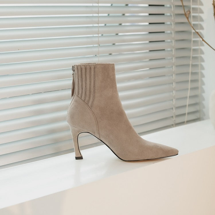 Fashion Stiletto Pointed Toe Women's Short Boots