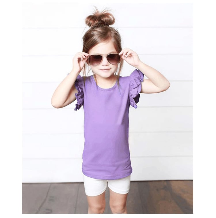 Multicolor Cotton-Trimmed Short-Sleeved T-Shirt for Girls