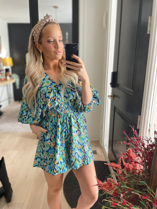 Blue & Green Malibu Romper