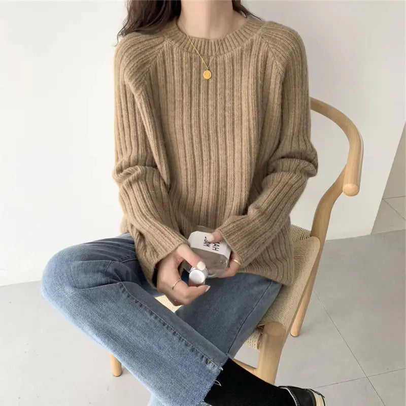 Loose Knit Sweater for Women - Versatile Autumn Top