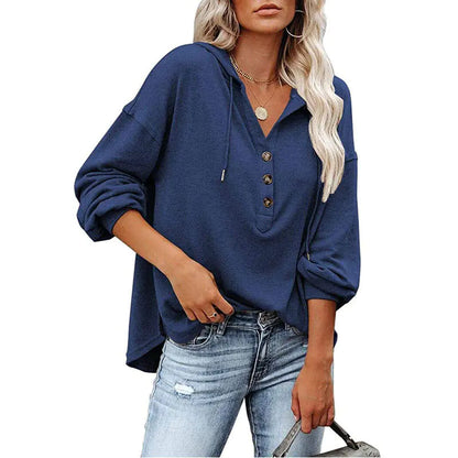 Loose V-neck Long-sleeved Sweater for Women