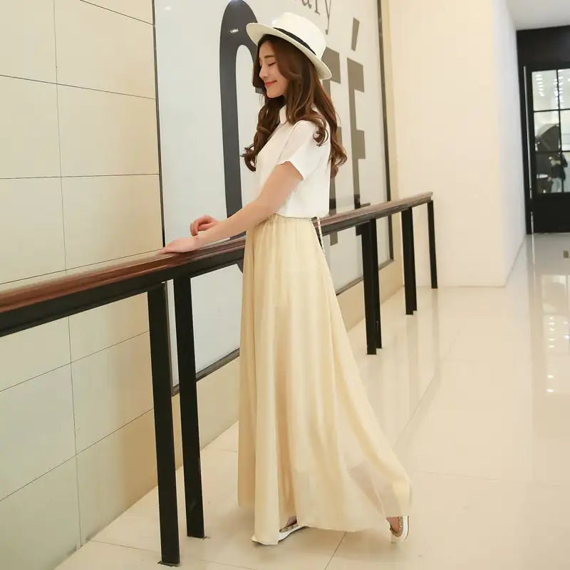 Half-Length Plus Size High Waist Chiffon Skirt - Trendy Attic Store01