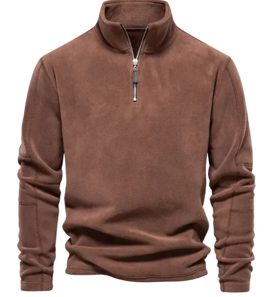 Men's Fleece Stand-Collar Zipper Sweatshirt