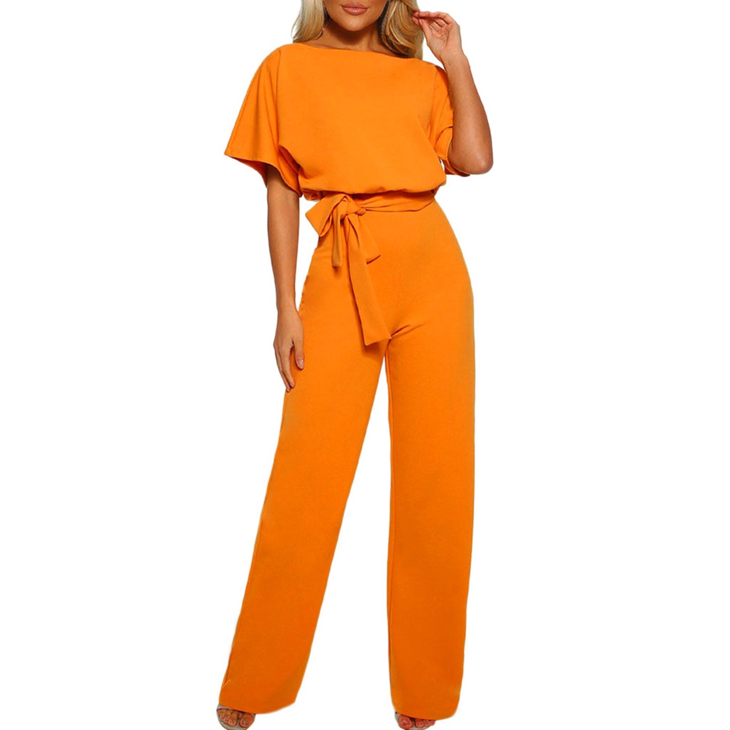 Elegant Plus Size Women’s Summer Jumpsuit with Wide Legs