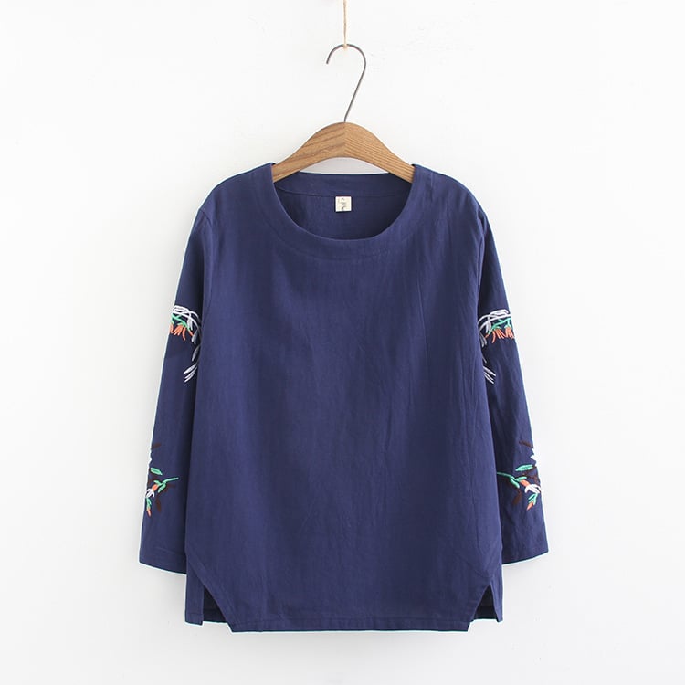 Long Sleeve Loose Bottoming Shirt for Middle-Aged Women