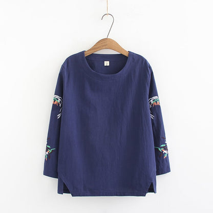Long Sleeve Loose Bottoming Shirt for Middle-Aged Women