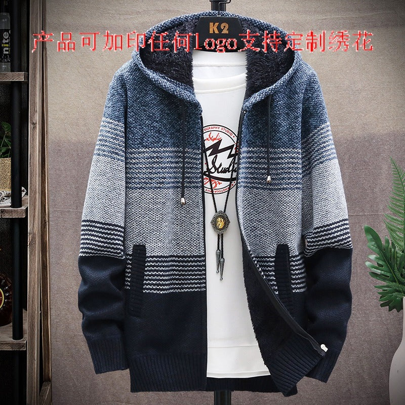 Thickened Fleece Hoodie Cardigan for Men