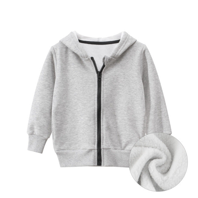 Warm Thick Zipper Hooded Sweatshirts for Toddlers