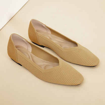 Knitted Flat Shoes with Soft Sole for Women