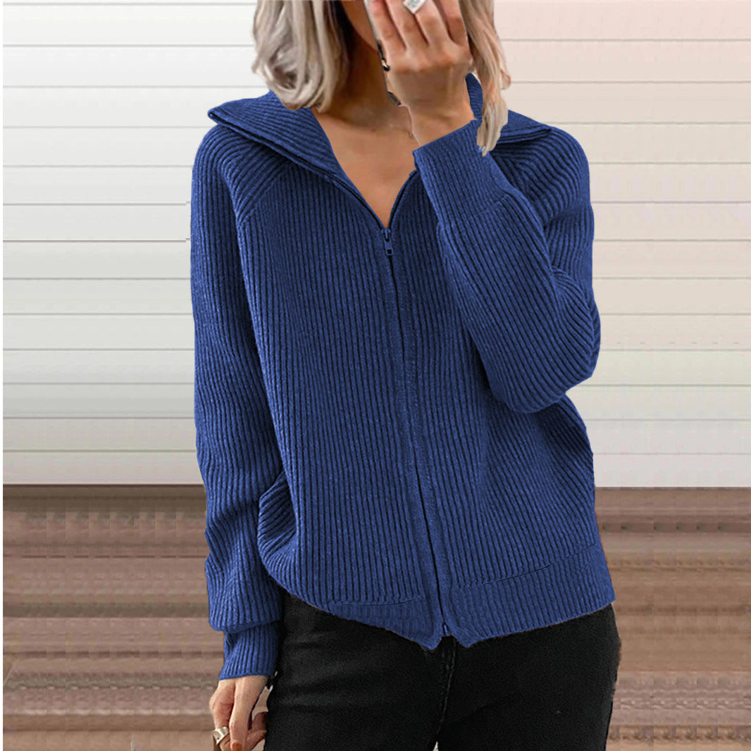 New Stripe Casual Loose Knitwear Coat for Women