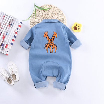 Winter Cute Baby Boy Hooded Romper Outfit 0-24M