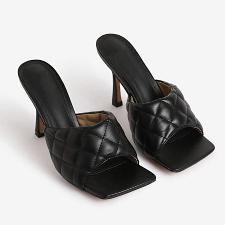 Checked High-Heeled Sandals for Spring and Summer