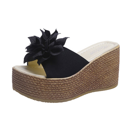 Women's Retro Flower Wedge Platform Sandals & Slippers