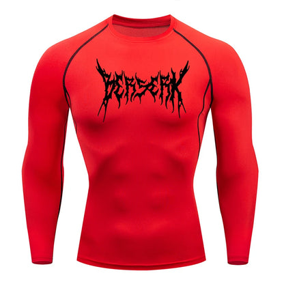 Men Athletic Quick Dry Compression Berserk Print T-shirts Tees