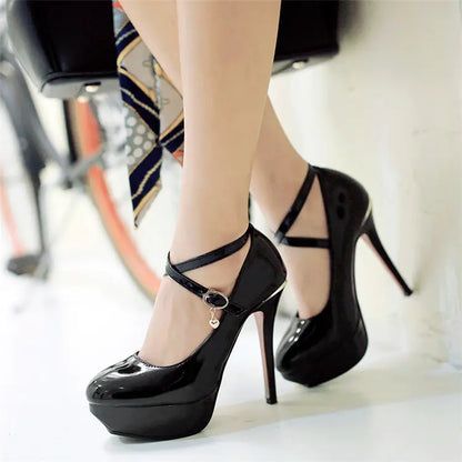 Stylish Waterproof Platform High Heels with Round Toe