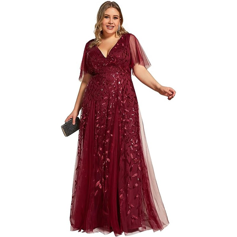 Plus Size Women's Sequined Fishtail Dress