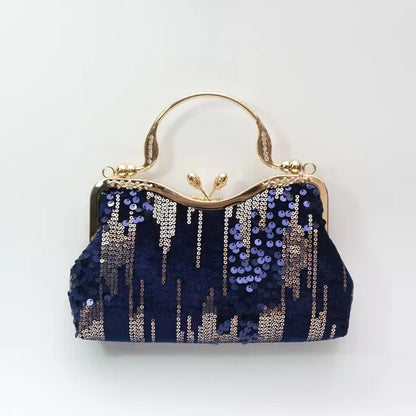 Velvet Clutch Evening Handbags with Sequin Design