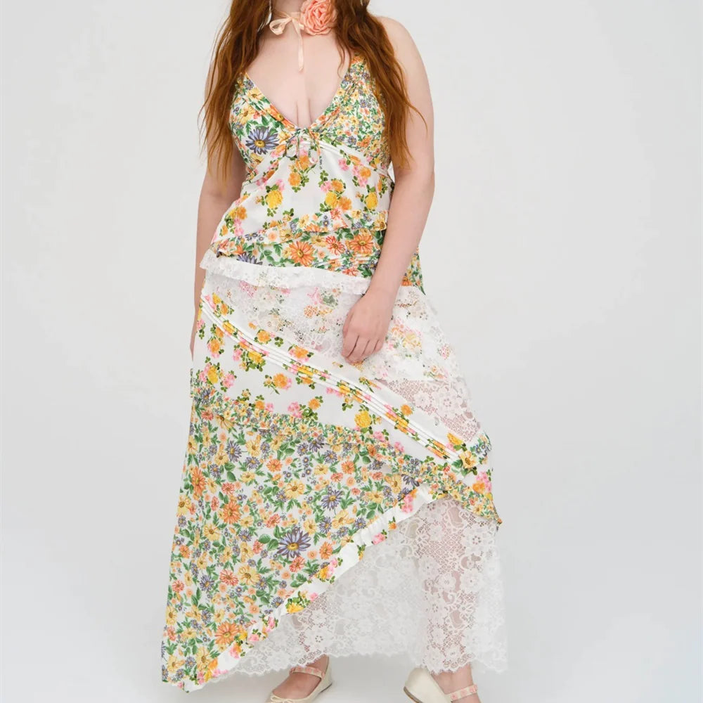 Printed Halter Maxi Dress for Women