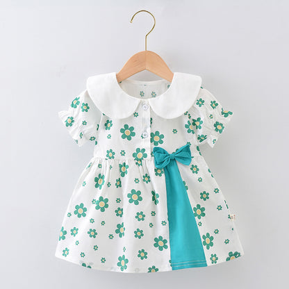Girls' Short Sleeve Cotton Dress New Style