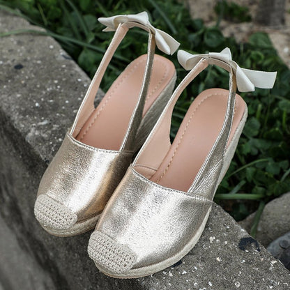 New Summer Wedge Bow High-Heeled Sandals