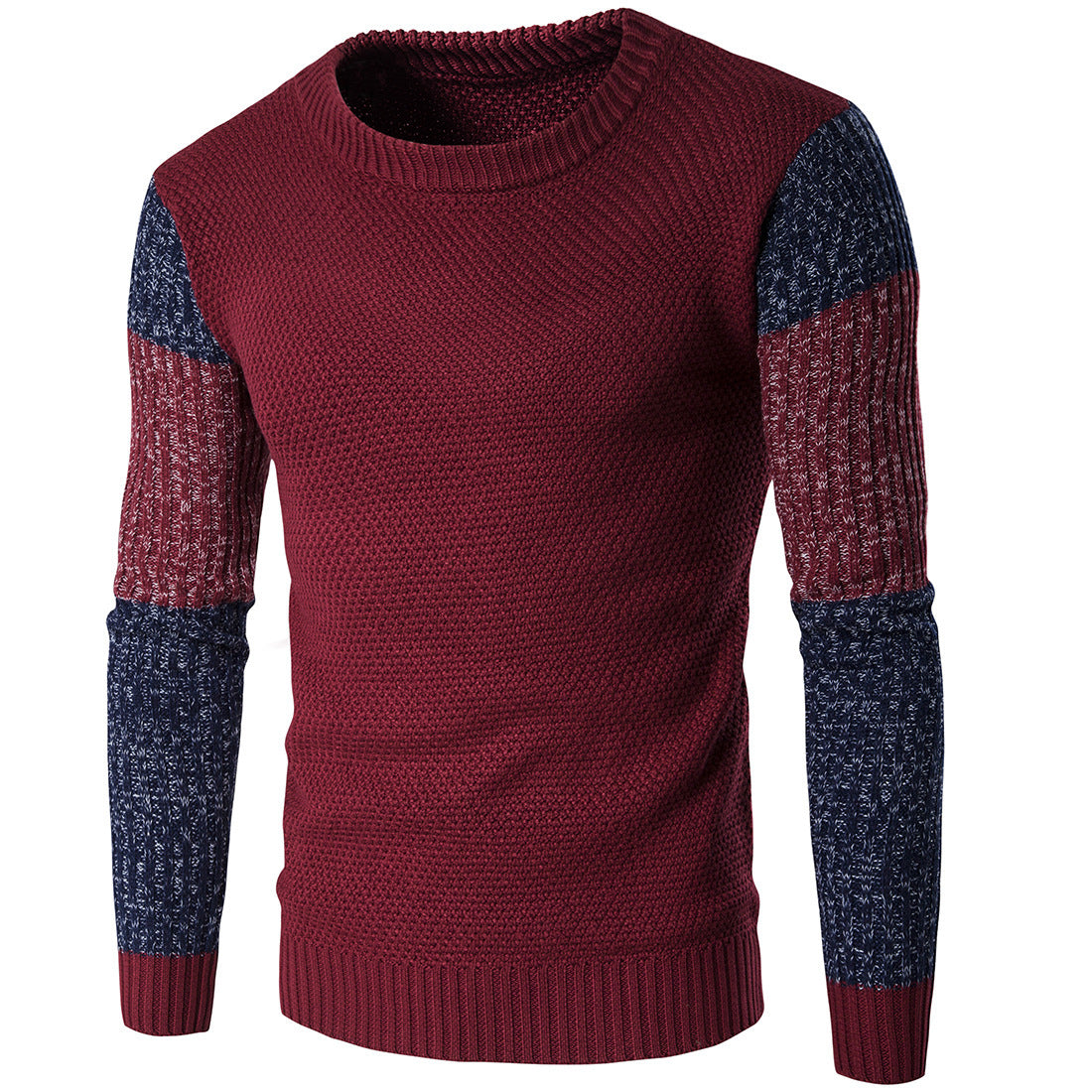Fashionable Color-Matched Sweater for Men