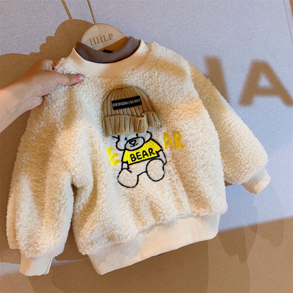 Girls' Thick Warm Fleece Wool Sweater