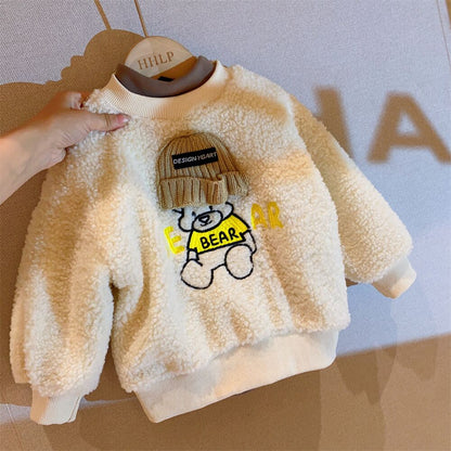 Girls' Thick Warm Fleece Wool Sweater