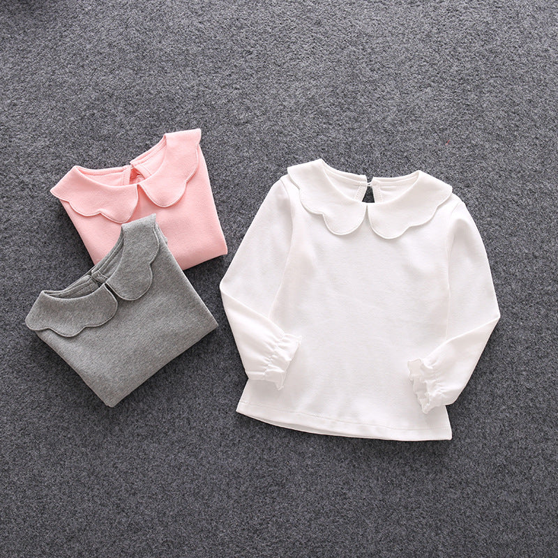 Cute Doll Collar Long Sleeve Top for Girls