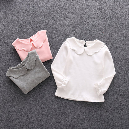Cute Doll Collar Long Sleeve Top for Girls