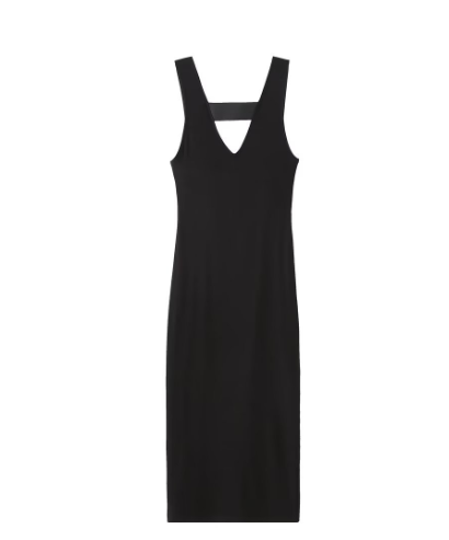 V-neck Off-Shoulder Knitted Sleeveless Dress