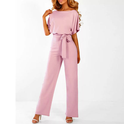 Elegant Plus Size Women’s Summer Jumpsuit with Wide Legs