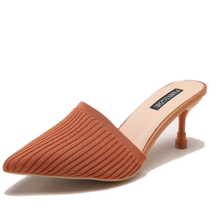 Pointed Toe Knitted High Heels and Sandals