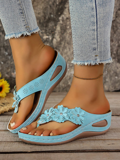 Floral Platform Flip-Flops for Women