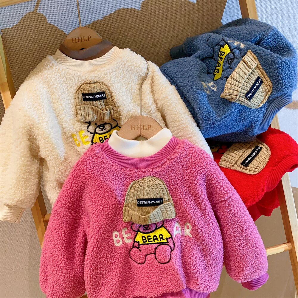 Girls' Thick Warm Fleece Wool Sweater