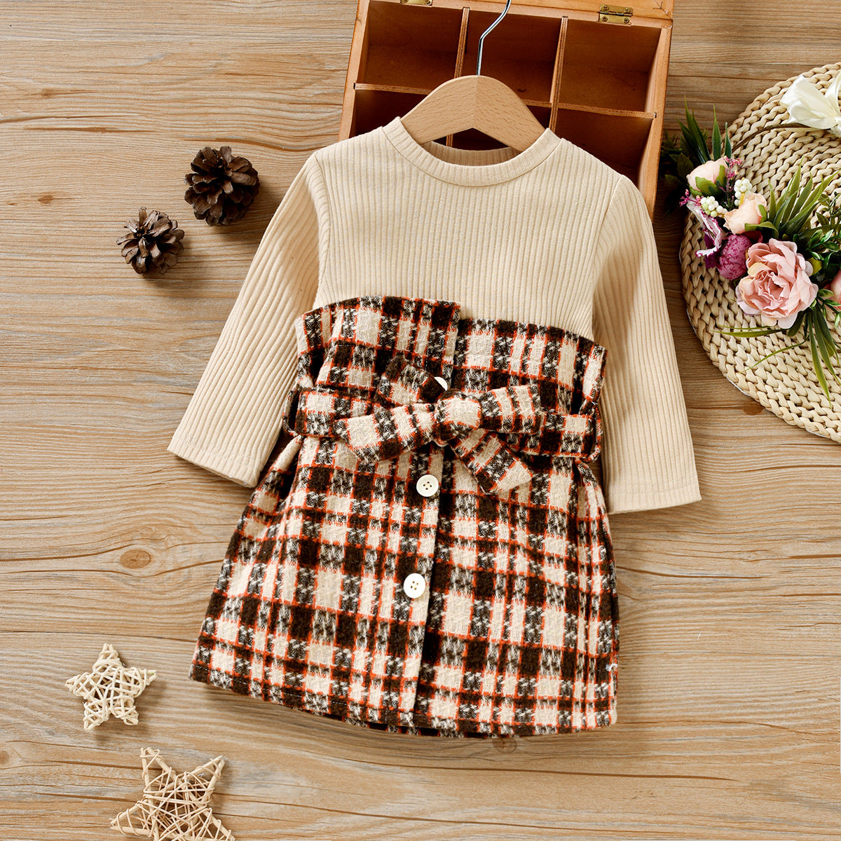 Girls Baby Plaid Two-Piece Dress