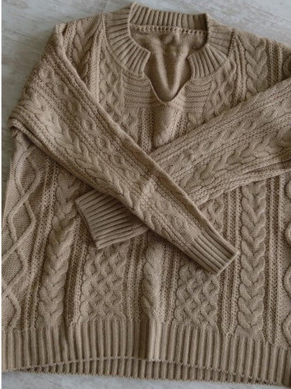 Chic Women's Knitted V-Neck Sweater for Autumn Winter
