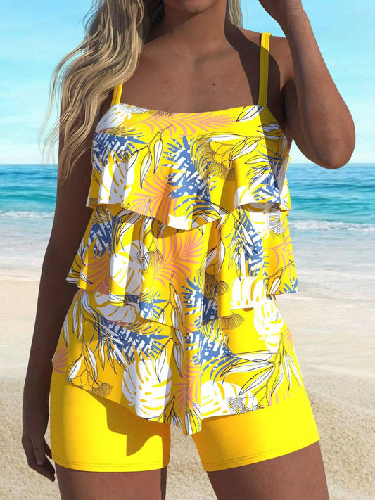 Two-Piece Women's Beachwear Tankini Swimsuit Set