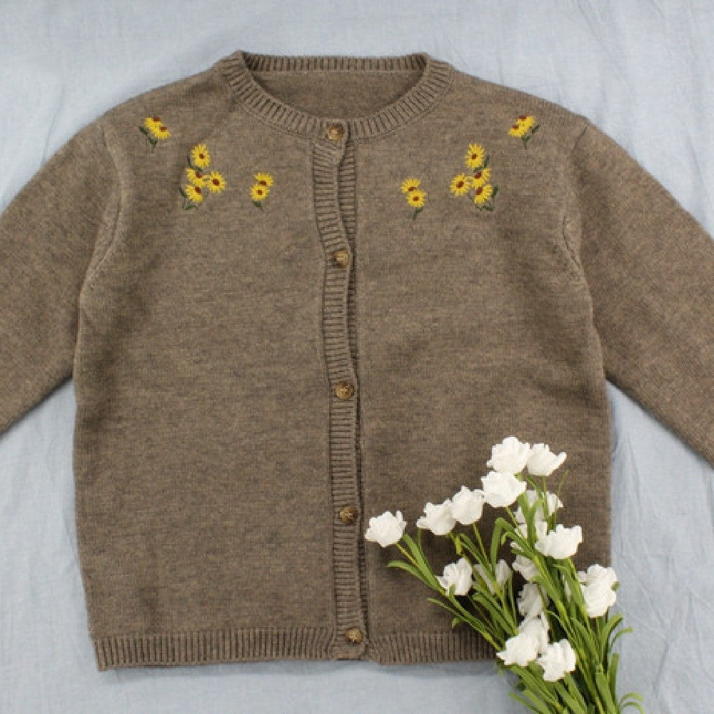 Fashionable Knitted Sweater Jacket for Girls