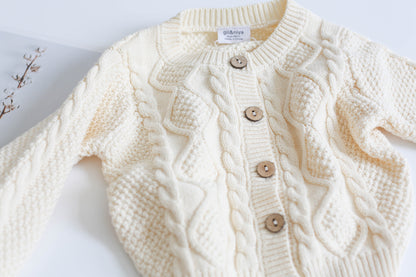 Baby Knitted Set with Long Sleeve Cable Top and Shorts