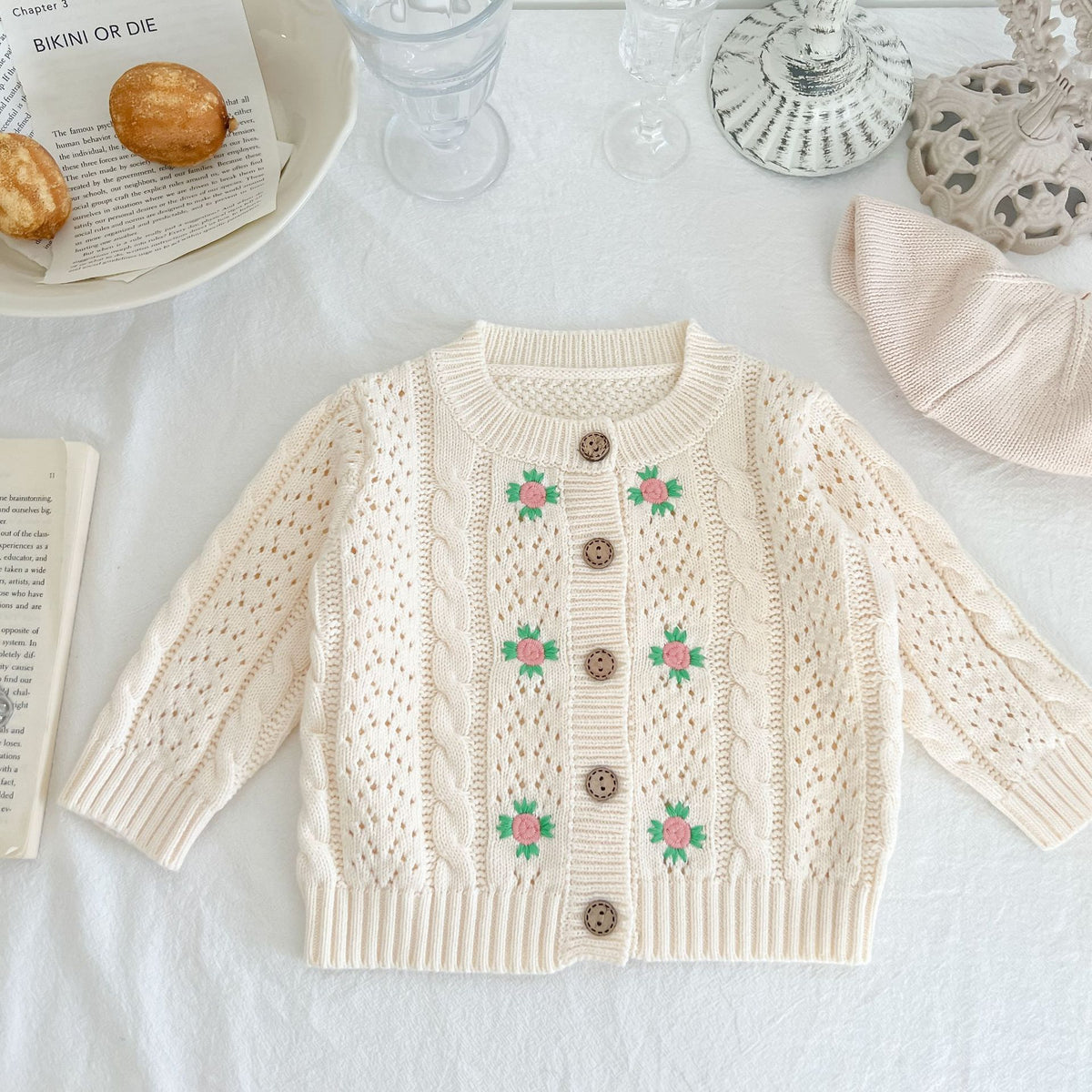 Twisted Knit Sweater Top for Girls