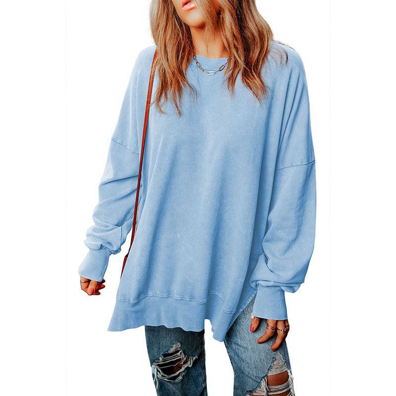 New Solid Color Loose Pullover Top for Women