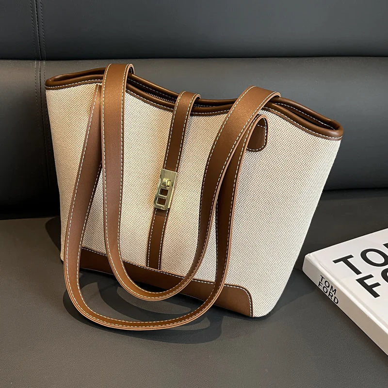 Large Capacity Retro Canvas Tote Bag for Women