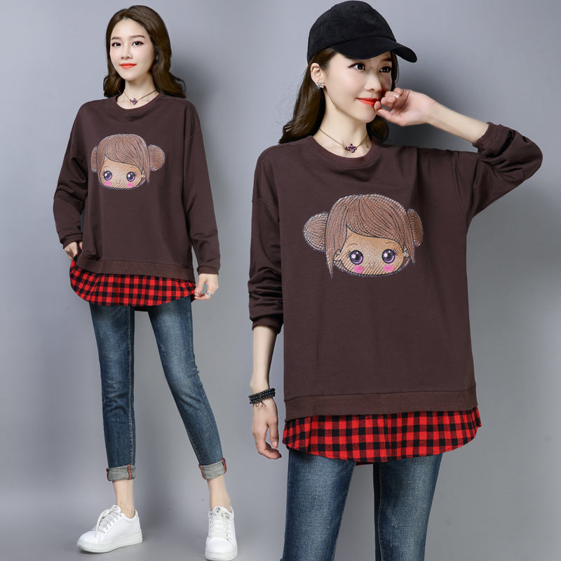 Trendy Style Plus Size Casual Sweatshirt