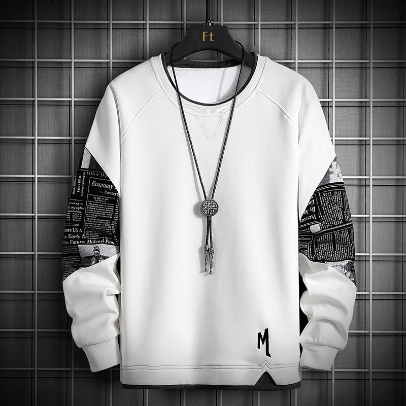 Men's Long-Sleeved Casual Sweater - Trendy Round Neck
