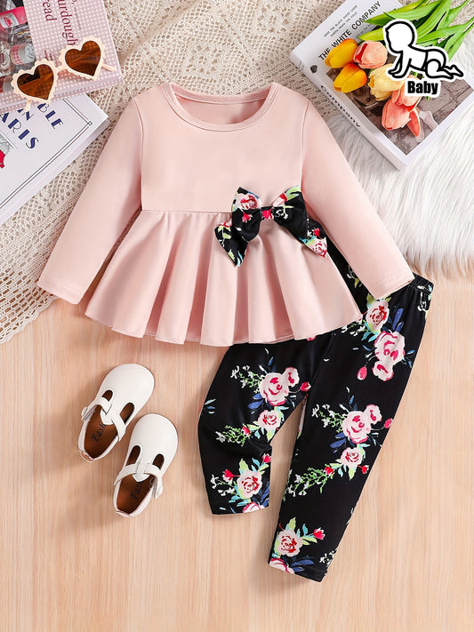 Top + Pants Two-Piece Girls Set